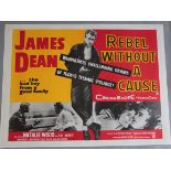 Rebel without a cause (1955) original first release British Quad film poster picturing James Dean in