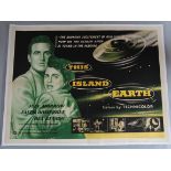 This Island Earth (1955) British Quad film poster with detailed science fiction artwork featuring