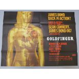 Goldfinger (1964) original first release British Quad film poster starring Sean Connery as James