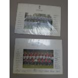 Two cricket England autographs. England Test Squad The Ashes 2006/2007 inc. captain Andrew Flintoff,