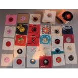 87 7 inch vinyl record singles with some in company sleeves including Vanilla Fudge, Dr John,