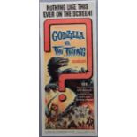 Godzilla vs The Thing (1964) original US insert TOHO film poster with full colour Sci fi B movie