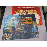 Two Alistair Maclean British Quad film posters including Fear is the Key and Caravan to Vaccares