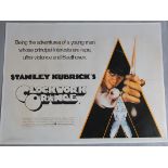 Clockwork Orange (1972) original UK Quad film poster with X certificate full art picturing Malcolm