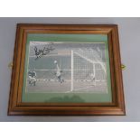 Peter Shilton signed photo in frame with COA to reverse, signed by Peter Shilton in June 2007 in