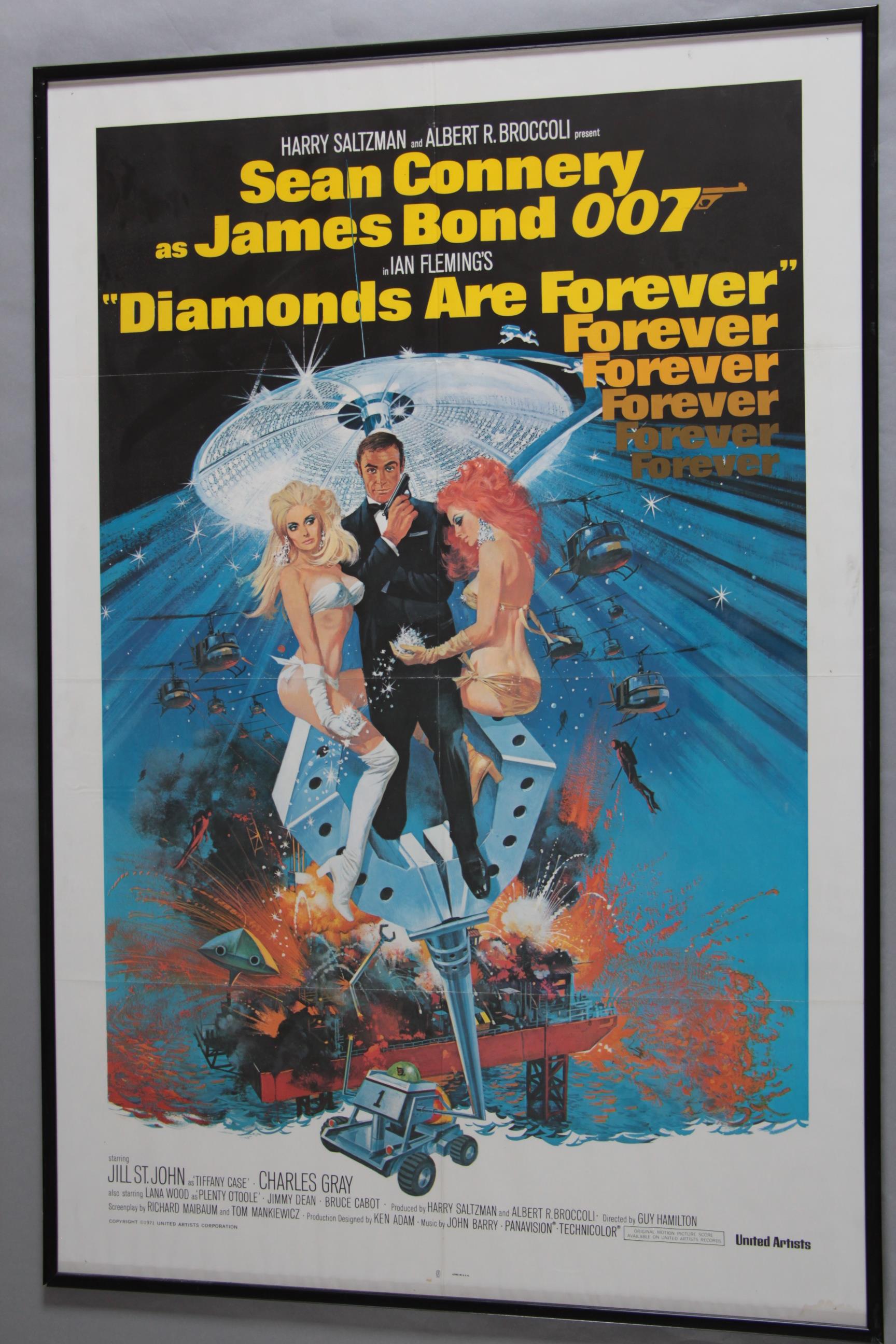 Diamonds Are Forever (1971) original US one sheet film poster starring Sean Connery as James Bond