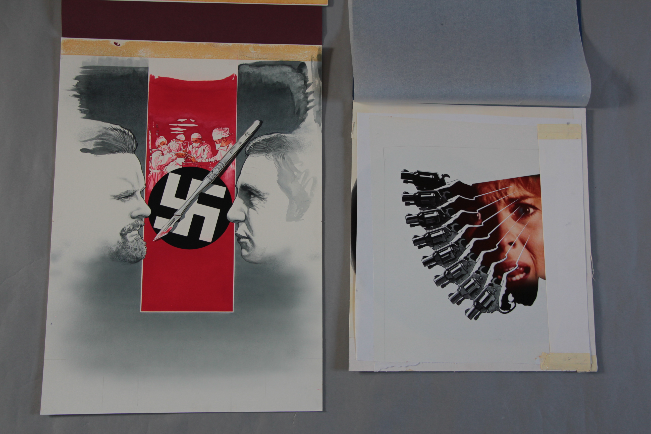 Vic Fair Original art for the Nazi film picturing the swastika, a hospital scene and a scalpel - Image 2 of 3