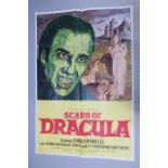 Hammer horror film posters including UK one sheets for Scars of Dracula starring Christopher Lee,