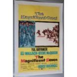 The Magnificent Seven (1960) original US one sheet linen backed film poster starring Steve