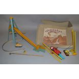 A vintage 'Teleferique Renault' tinplate Cable Car track toy made by CIJ ref 18/21 including one '
