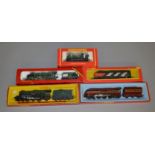 OO Gauge. 5 boxed Hornby and Tri-ang /Hornby Locomotives, R.165 GWR 0-6-0, R.154 SR Class N15 'Sir