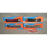 4 Tekno diecast 1:50 scale Truck models, 1 model is missing a trailer (4).