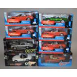 8 James Bond 007 diecast model cars 1:18 scale (8).  [NO  RESERVE]