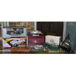 5 diecast models on plinths, which includes Fab 1, 50 years XK Jaguar etc, this lot also includes