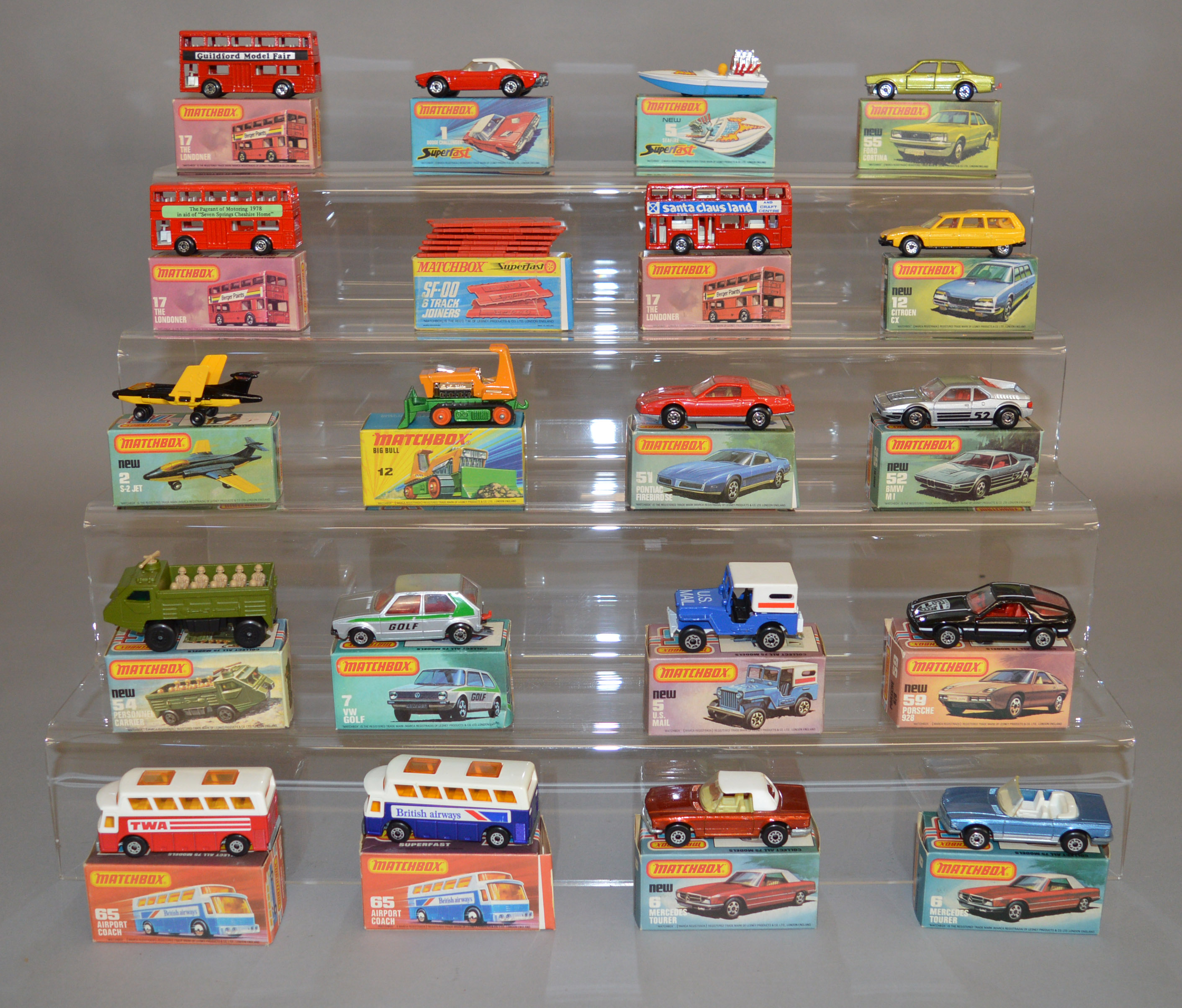 20 Matchbox 1-75 series models from the Superfast range in card box packaging. (20) [NO  RESERVE]