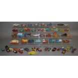 50+ playworn diecast models by Corgi, Dinky, Matchbox and others including Corgi 258 The Saint's