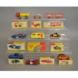 9 boxed Dinky Toys including 117 Four Berth Caravan, 252 Pontiac RCMP car, 283 Red Arrow Bus amd 350