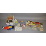 A mixed lot which includes; Britains Models clip together Cowshed/Barn, Merit Railway accessories, a