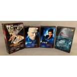 4 Sideshow Collectibles James Bond 007 12" figures: Moonraker jaws, Die Another Day Zao, Die Another