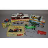 4 car toys which includes; a battery powered siren control car, Famous Racing Car etc, this lot also