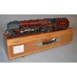 O Gauge. A most impressive Finescale kit built 4-6-2 Locomotive and Tender, housed in a wooden