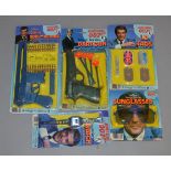 5 carded James Bond 007 toys by 'Imperial, made in Hong Kong,  including 'Secret Service Watch', I.