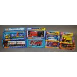 7 Matchbox models from the 'SuperKings' range, all in various styles of window box packaging,