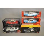 5  Sunstar 1:18 scale Police Cars, 1963 Ford Falcon, 2 x 1964 Foird Galaxie 500, 1982 Camaro Highway