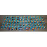 76 Matchbox models from their 1-75 Series 'Superfast' range in blue window box packaging with red