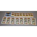 18 Super Friends Batman items, including 2 belts, 8 sticker sheets and 8 sew on patches (18). [NO