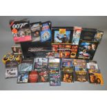 A good quantity of mainly James Bond 007 related DVD's, CD's, VHS and Audio Cassette Tapes including