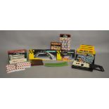 4 boxed Scalextric Accessories, C641 Goodyear Bridge, C705 Grandstand and Spectators, C636