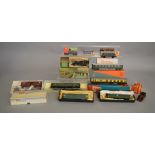 A mixed group of boxed, mainly Continental model railway Locomotives and Rolling Stock by Trix,