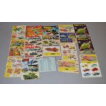 15 Dinky Toys catalogues, some with missing pages, together with a June 1956 Dinky Toys double sided