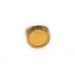 A 1901 half sovereign 9ct H/M ring, size U, approx gross weight 11.4gms