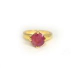 A 9ct H/M ruby ring, ruby measures approx 9mm, approx 3.4gms