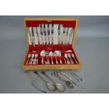 A complete canteen of silver plated cutlery together with a quantity of other silver plated