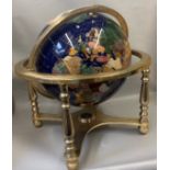 A modern brass & natural stone globe (mainly lapis) overall very good condition