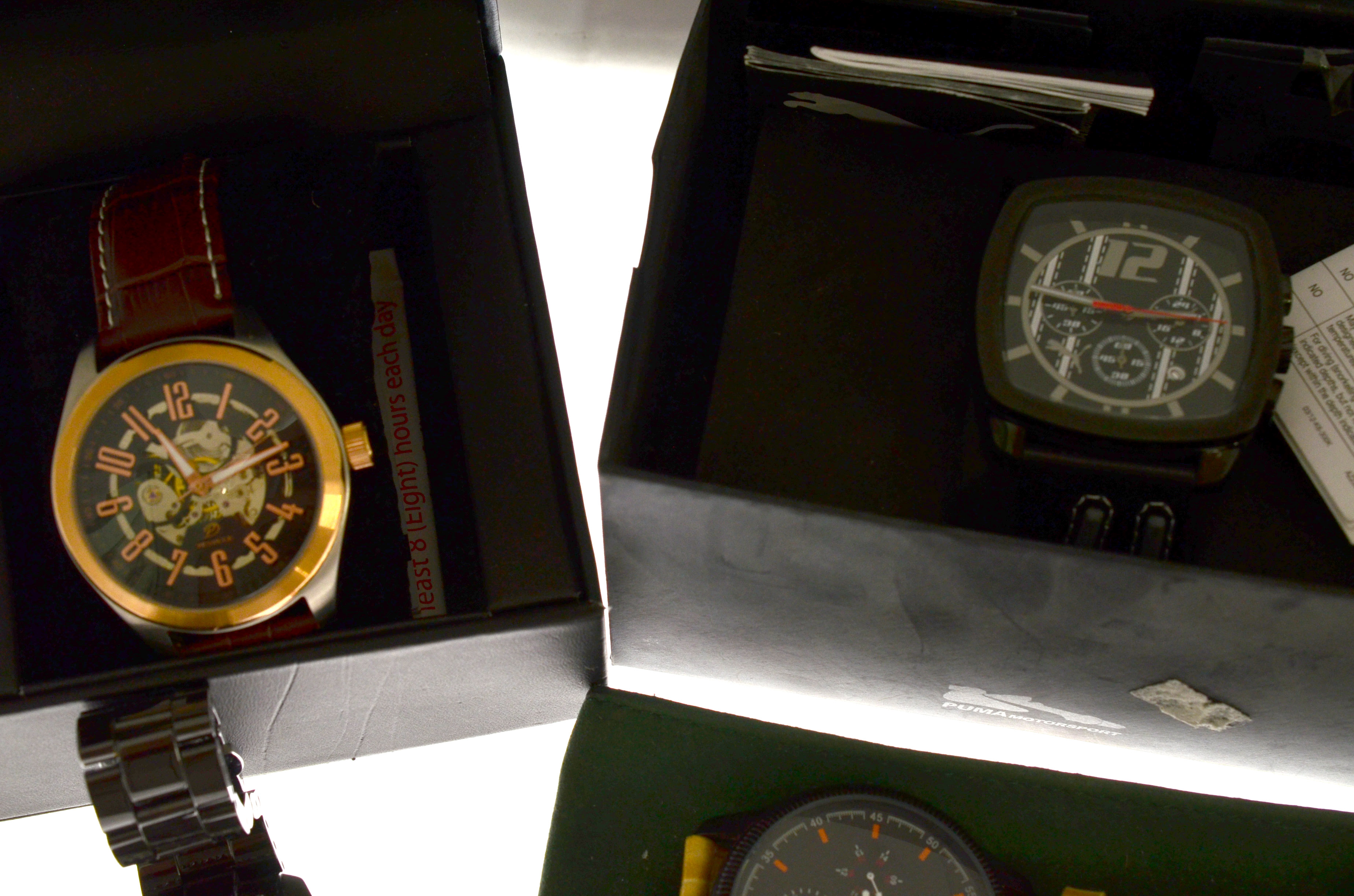 A boxed quantity of seven gents wristwatches to include two quartz Pulsar's, a quartz Puma with box, - Image 3 of 4