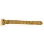 A 9ct H/M two colour gold buckle bracelet, approx 56.4gms
