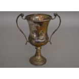 A silver trophy H/M Birmingham 1931, approx height 9.5inch, approx weight 448gms