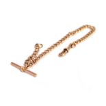 A 9ct H/M rose gold Albert bracelet, approx 18.1gms