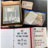 Selection of assorted stamp albums, two cigarette card albums etc.