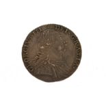 A 1787 Geroge III silver shilling (EF)