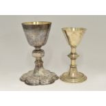 Two silver H/M chalices, Birmingham 1933 & London 1912, approx gross weight 661gms