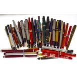 A boxed quantity of vintage & modern fountain pens approx forty five