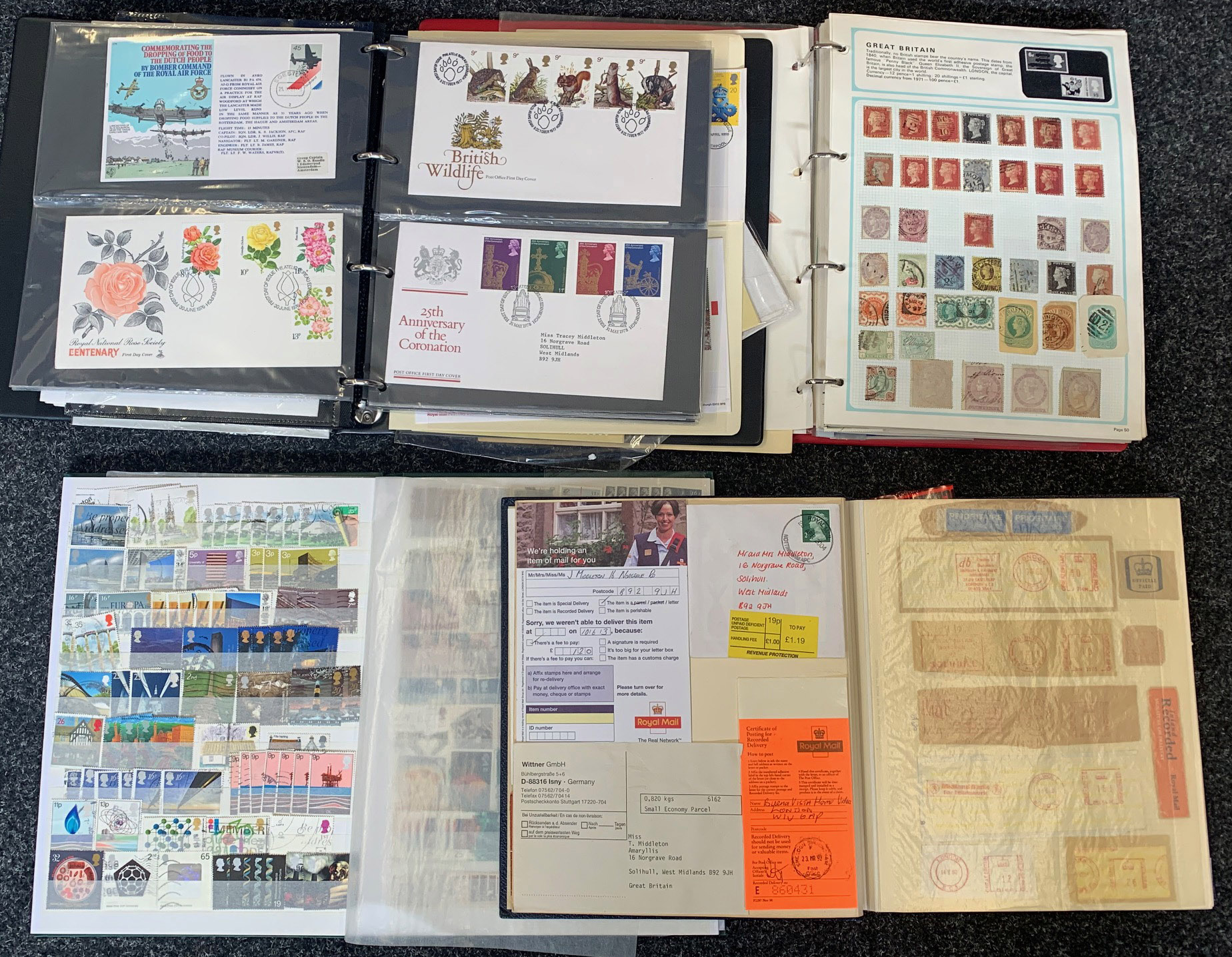 7 x Stock books of Postage Stamps, including F.D.Cs, Airmail Letters, on-paper stamps and Mint QE2 i - Image 2 of 2