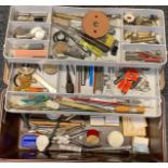 A watchmakers lifetime collection of parts & tools to include wrist/pocket watch replacement