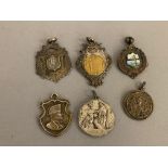 AMENDED DESCRIPTION A quantity of silver & nickel fob medals/badges, approx gross weight 81.9gms