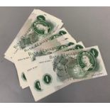 Seventy six consecutive £1 notes starting D56Y815901 (chief cashier John Fforde)